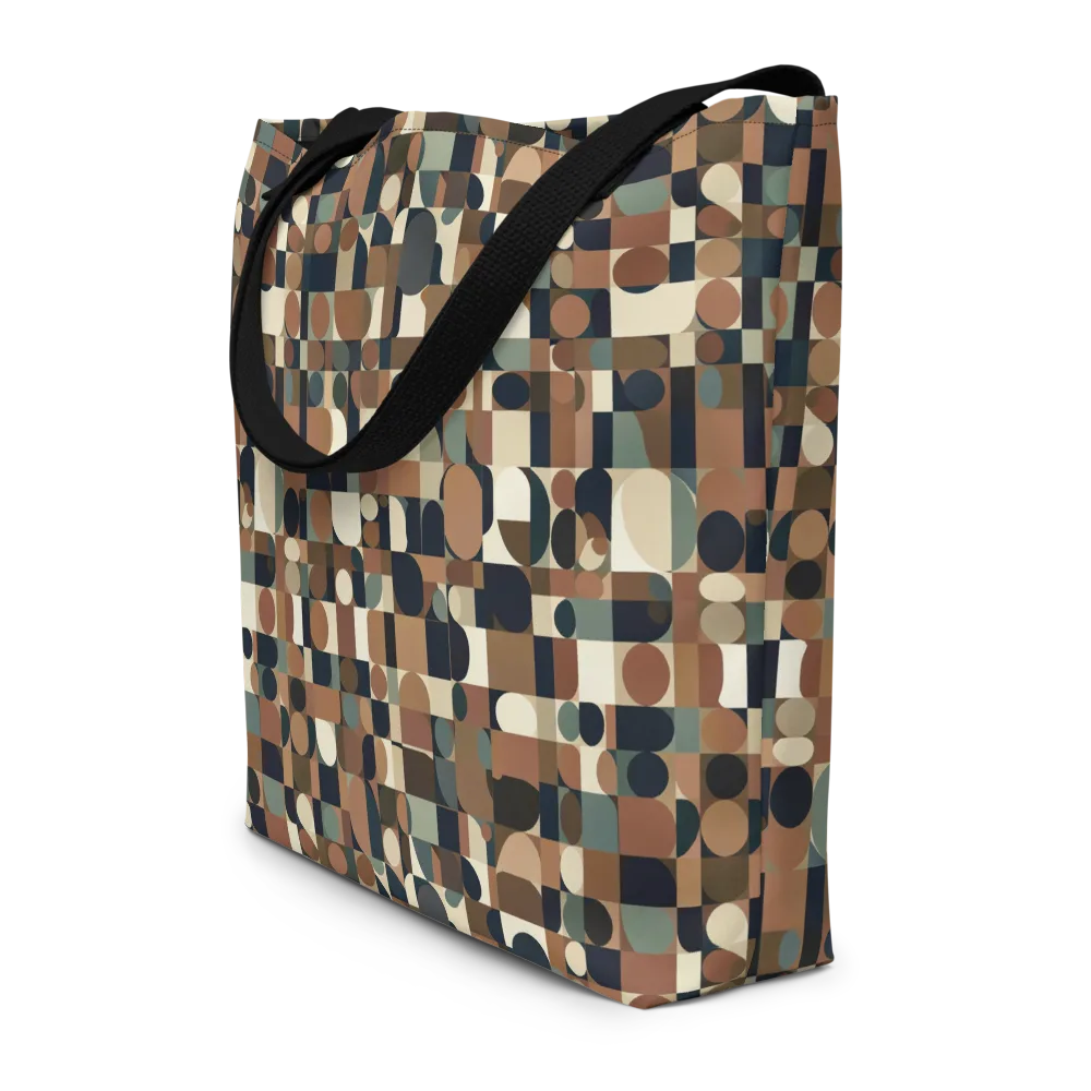 Café Geometry on Large Tote Bag W/ Pocket — Front