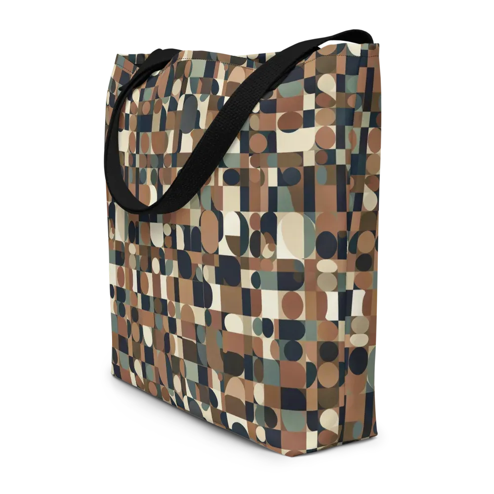 Café Geometry on Large Tote Bag W/ Pocket — Front