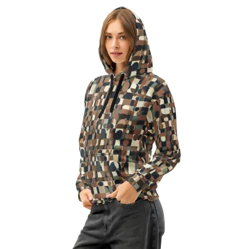 Café Geometry on a Cotton Hoodie