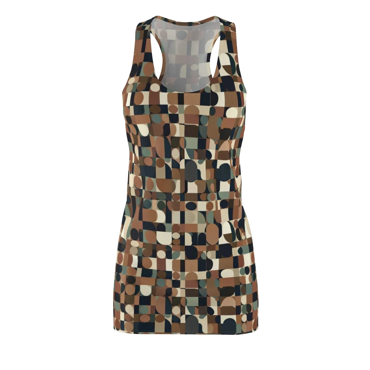 Café Geometry on Racerback Dress — Front
