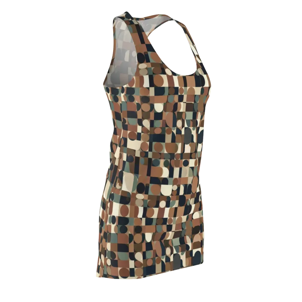 Café Geometry on Racerback Dress — Front Side