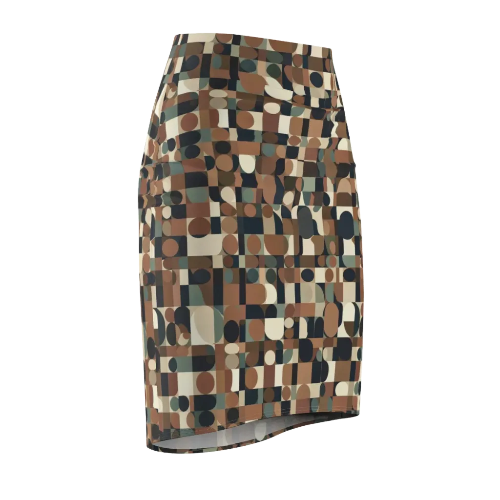 Café Geometry on Pencil Skirt — Front Side