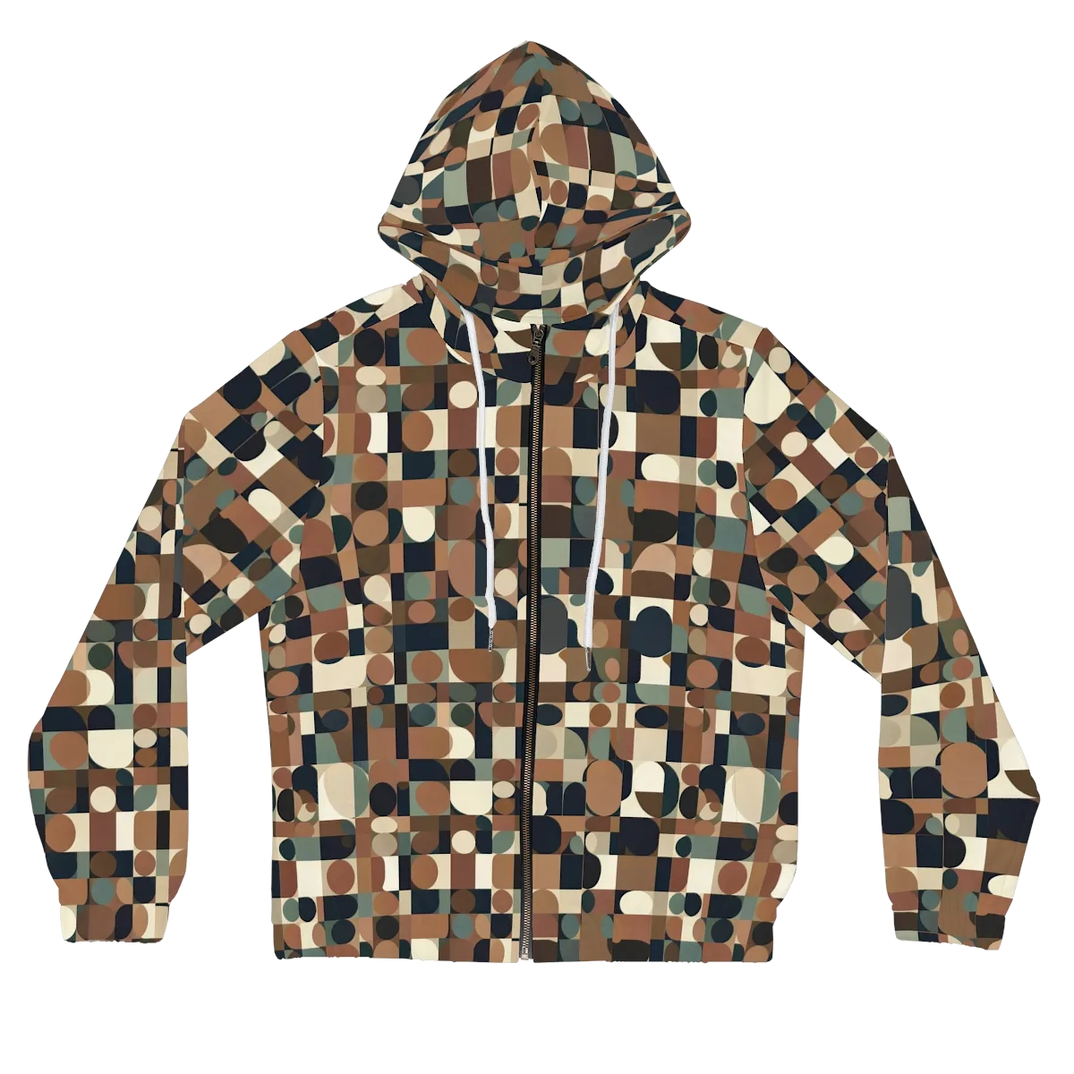 Café Geometry on Women's Full-Zip Hoodie — Front