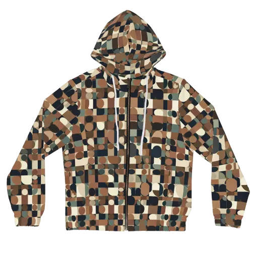 Café Geometry on a Women's Full-Zip Hoodie
