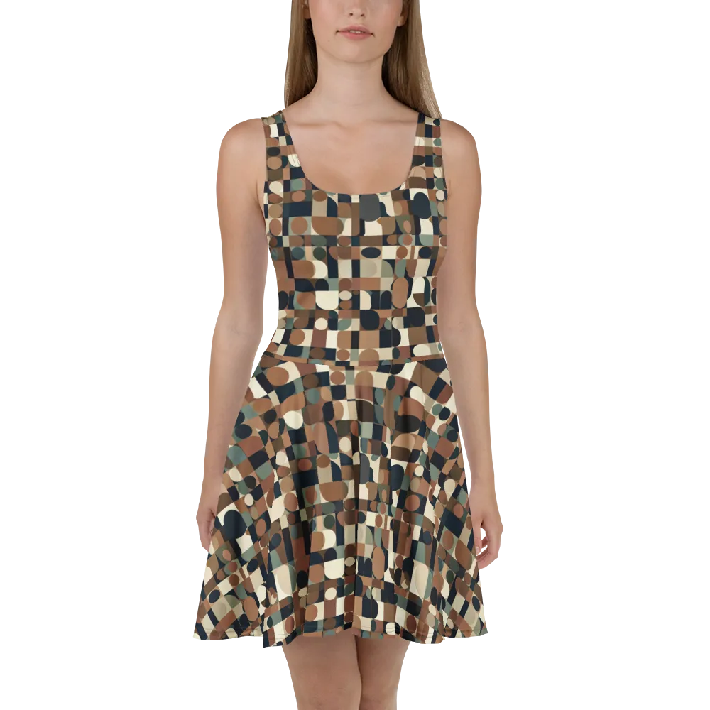 Café Geometry on Skater Dress — Front