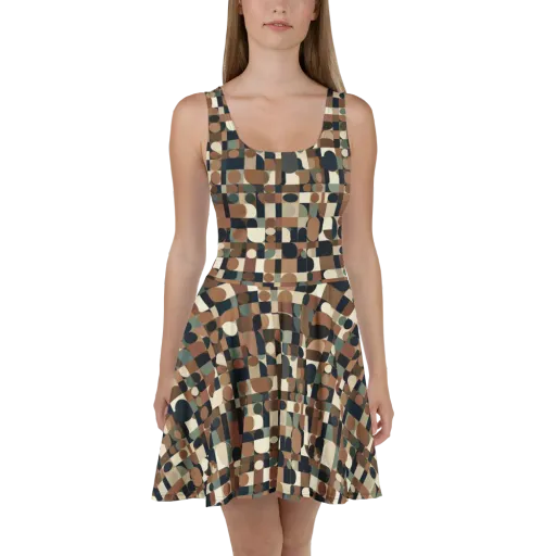 Café Geometry on a Skater Dress