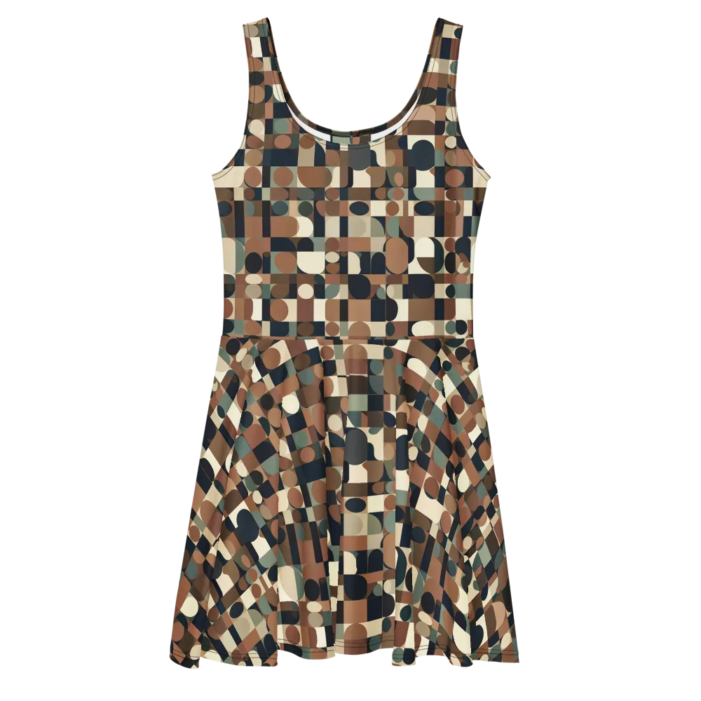 Café Geometry on Skater Dress — Front