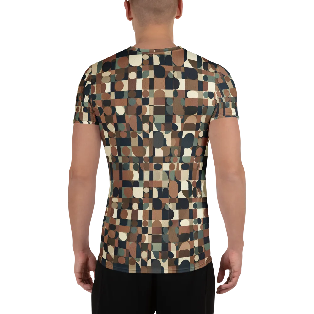 Café Geometry on Men's Athletic T-Shirt — Back