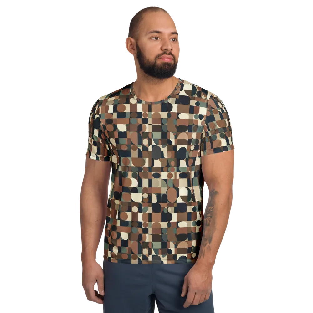 Café Geometry on Men's Athletic T-Shirt — Front