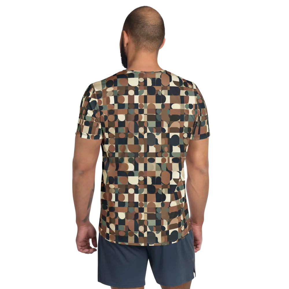 Café Geometry on Men's Athletic T-Shirt — Back