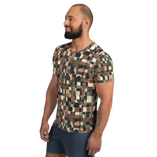 Café Geometry on a Men's Athletic T-Shirt