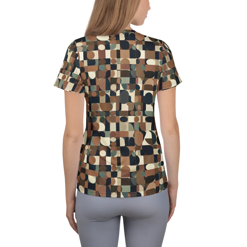 Café Geometry on Women's Athletic T-Shirt — Back