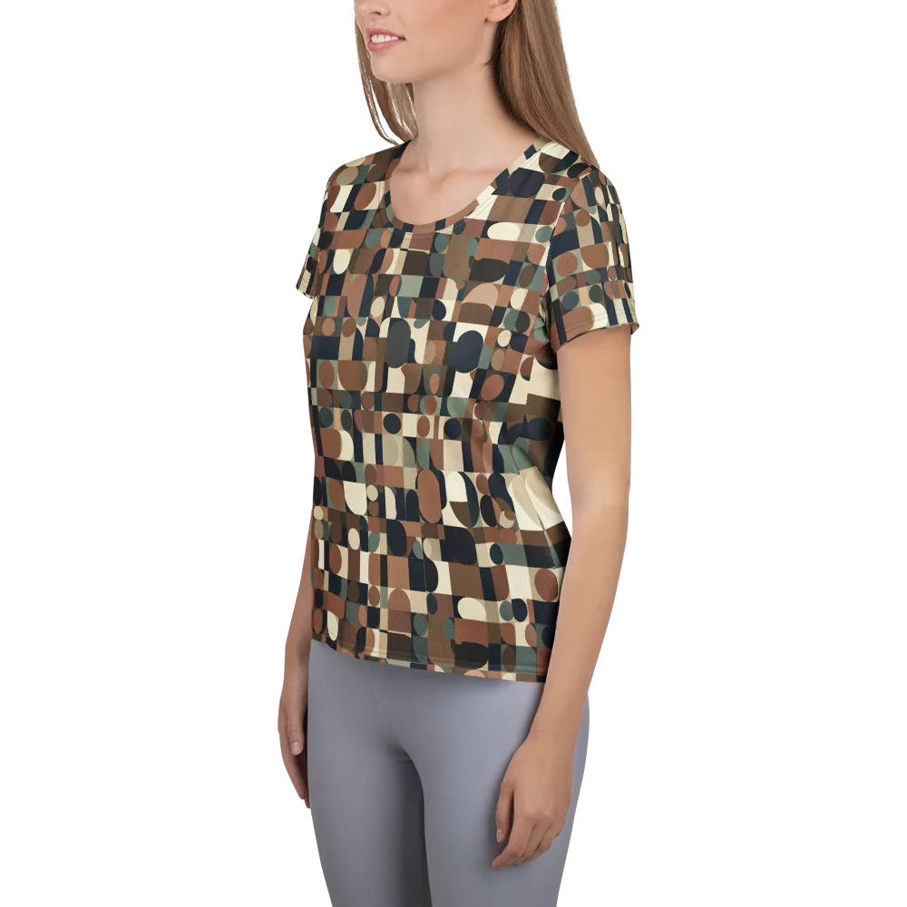 Café Geometry on Women's Athletic T-Shirt — Left