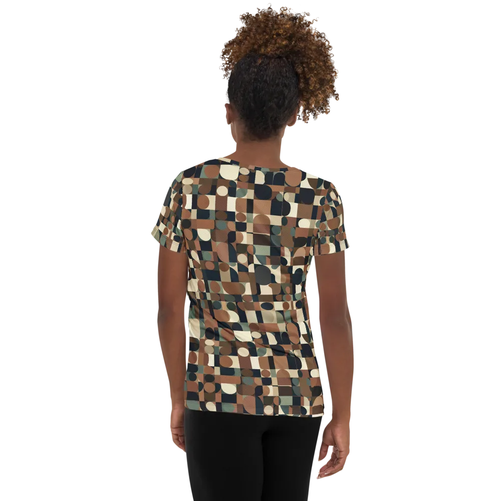 Café Geometry on Women's Athletic T-Shirt — Back