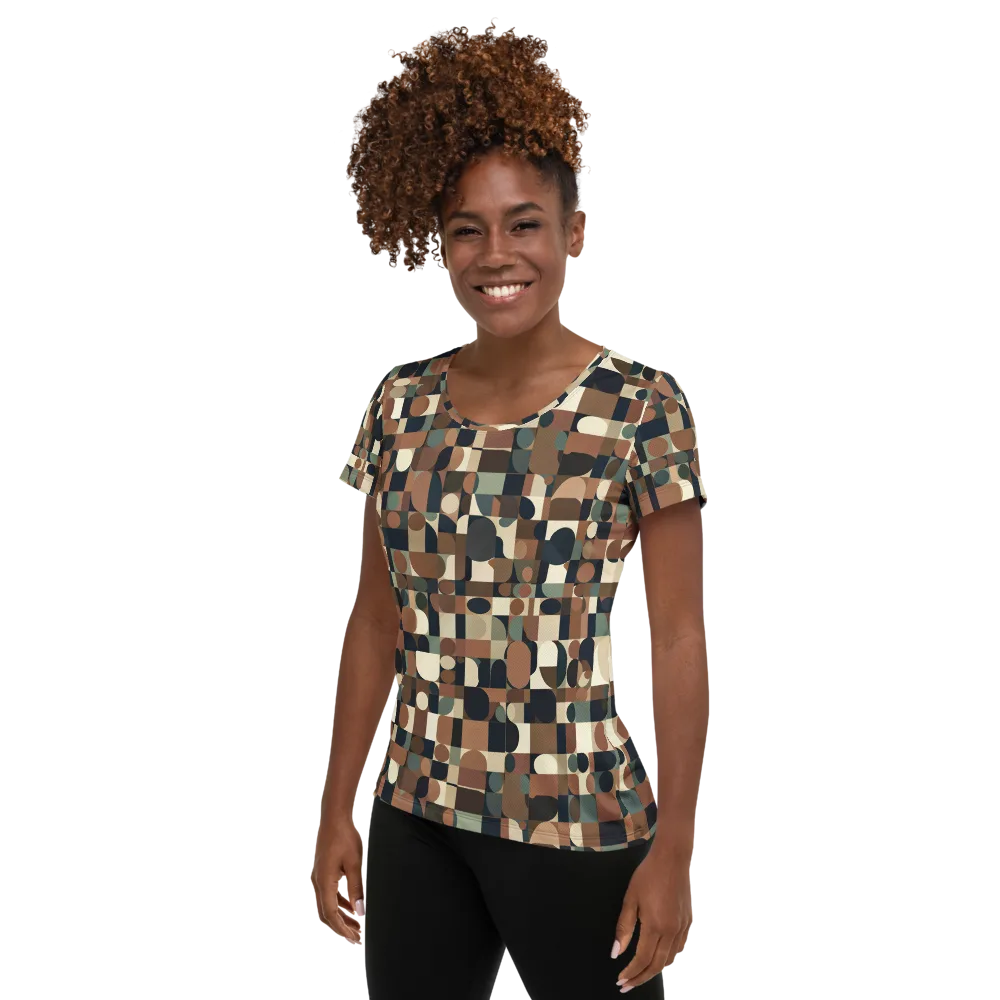 Café Geometry on Women's Athletic T-Shirt — Left