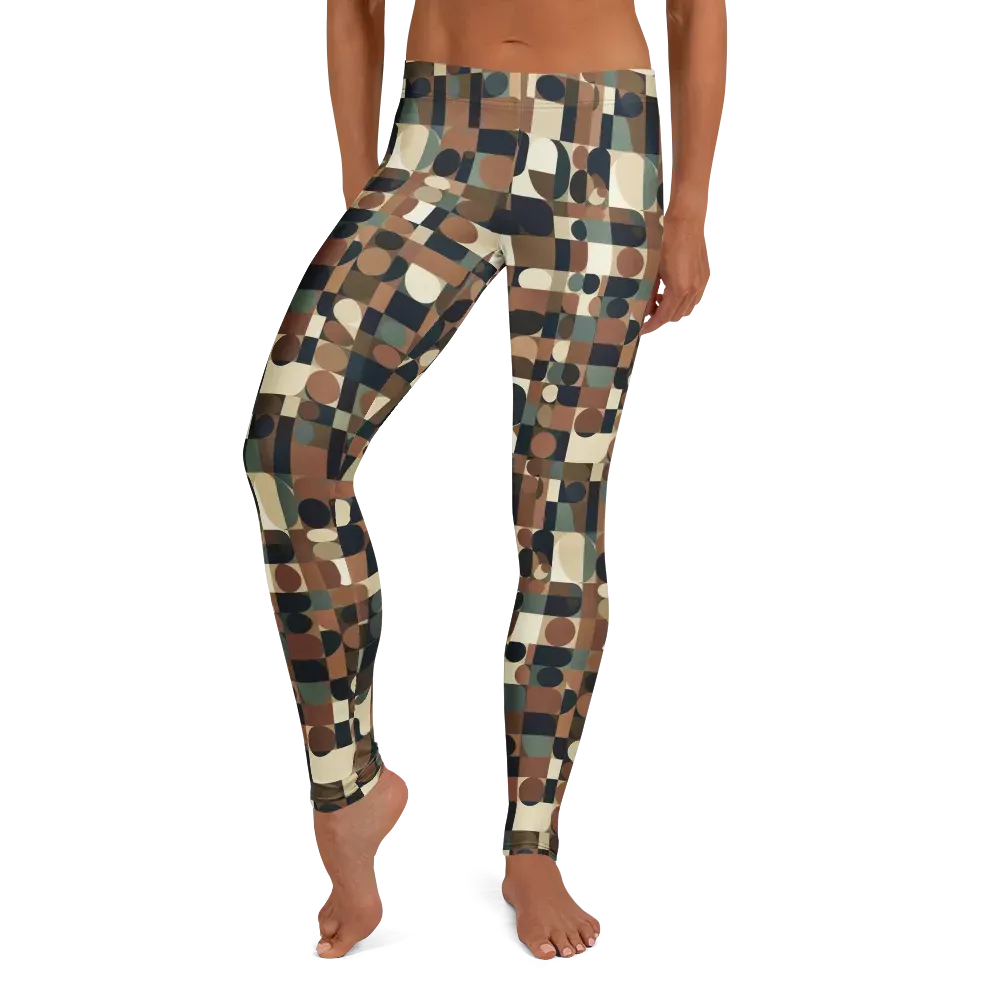 Café Geometry on Leggings — Front