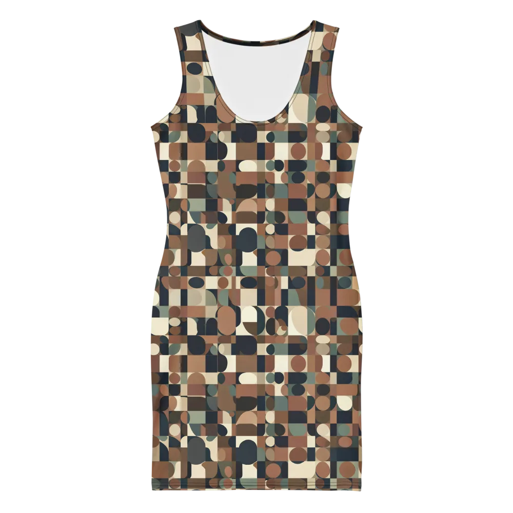 Café Geometry on Bodycon Dress — Front