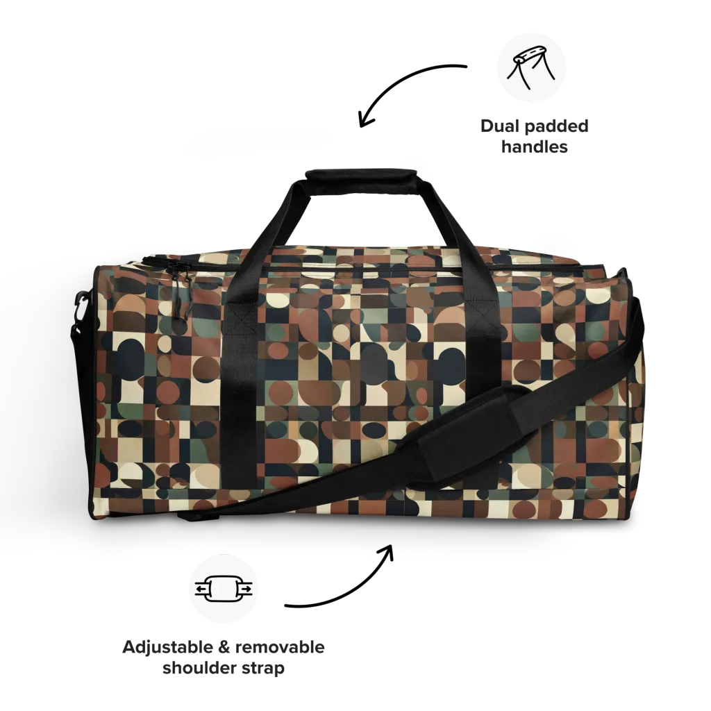 Café Geometry on Duffle Bag — Front