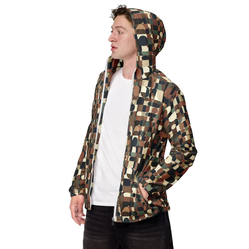 Café Geometry on Men's Windbreaker — Left Front