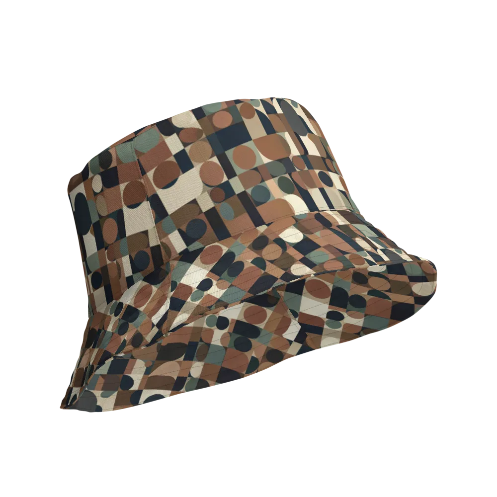 Café Geometry on Reversible Bucket Hat — Product details Outside