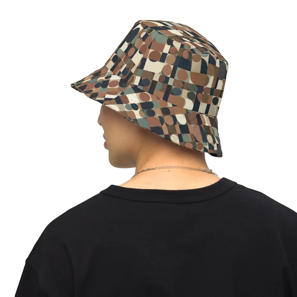 Café Geometry on Reversible Bucket Hat — Back Inside