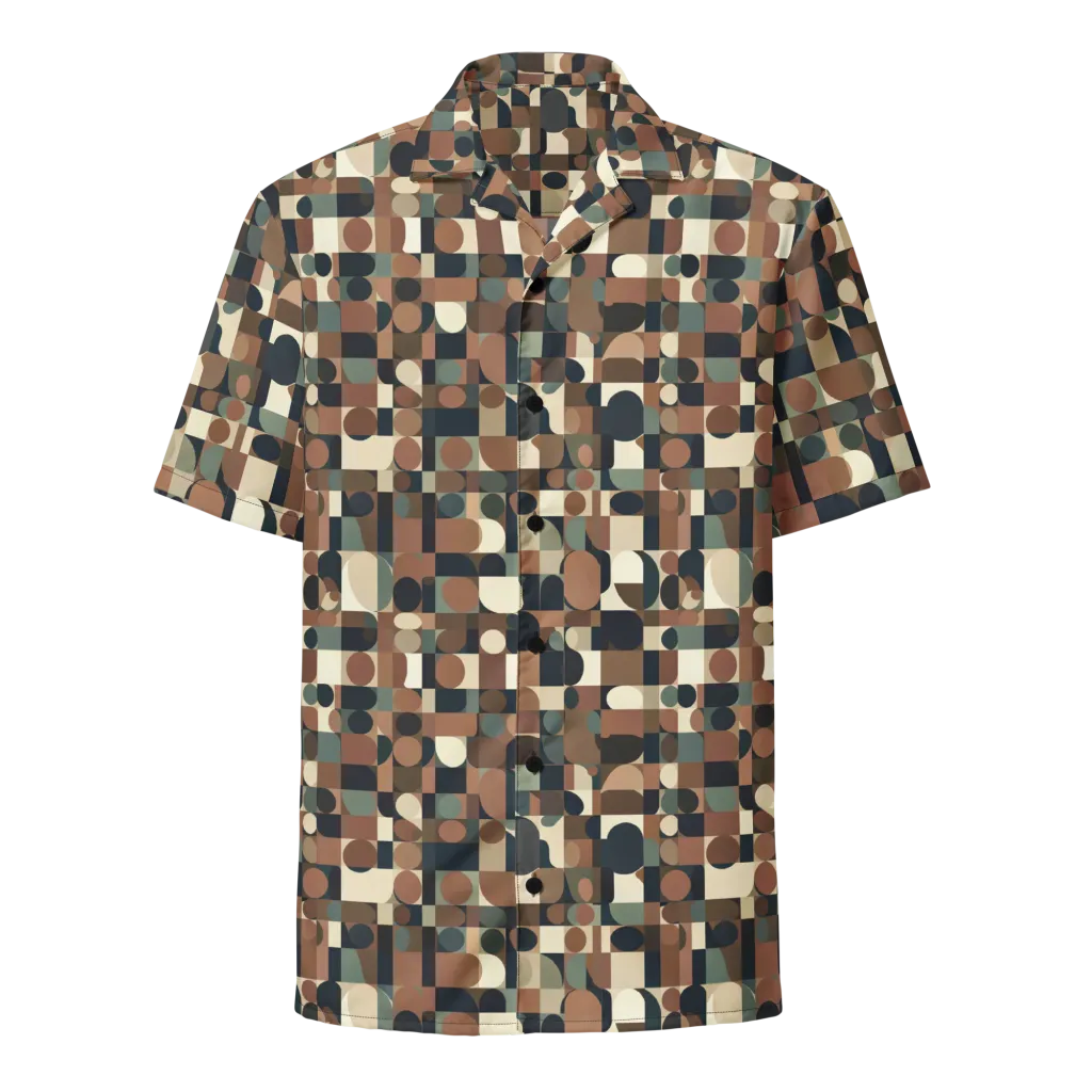 Café Geometry on Button Shirt — Front