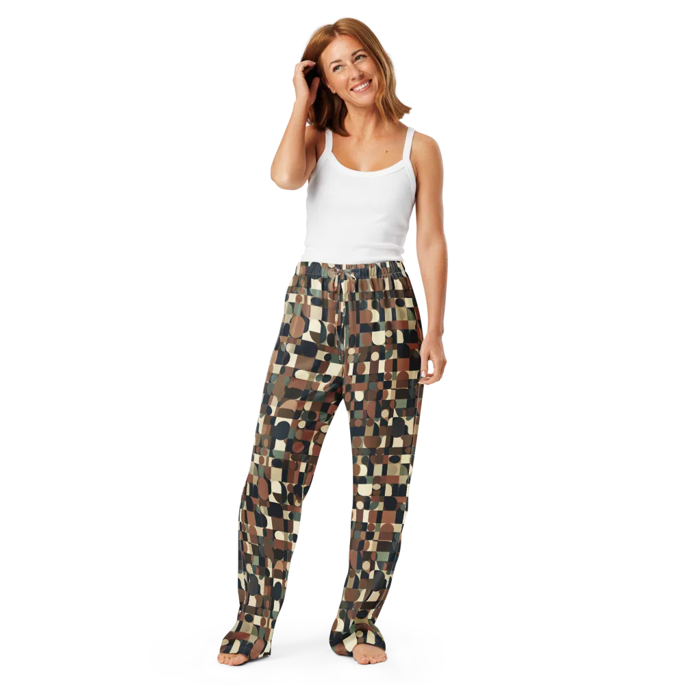Café Geometry on Women's Pajama Pants — Front