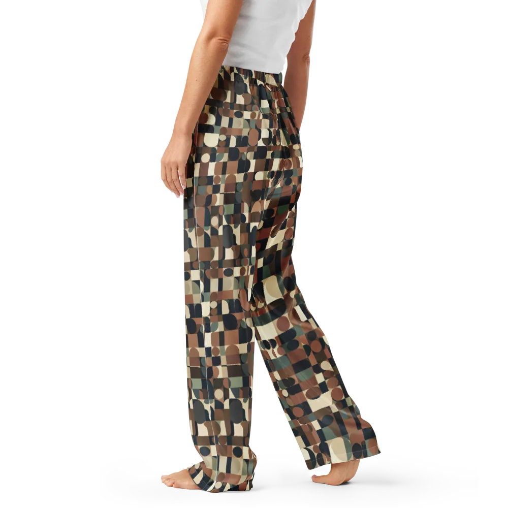 Café Geometry on Women's Pajama Pants — Left