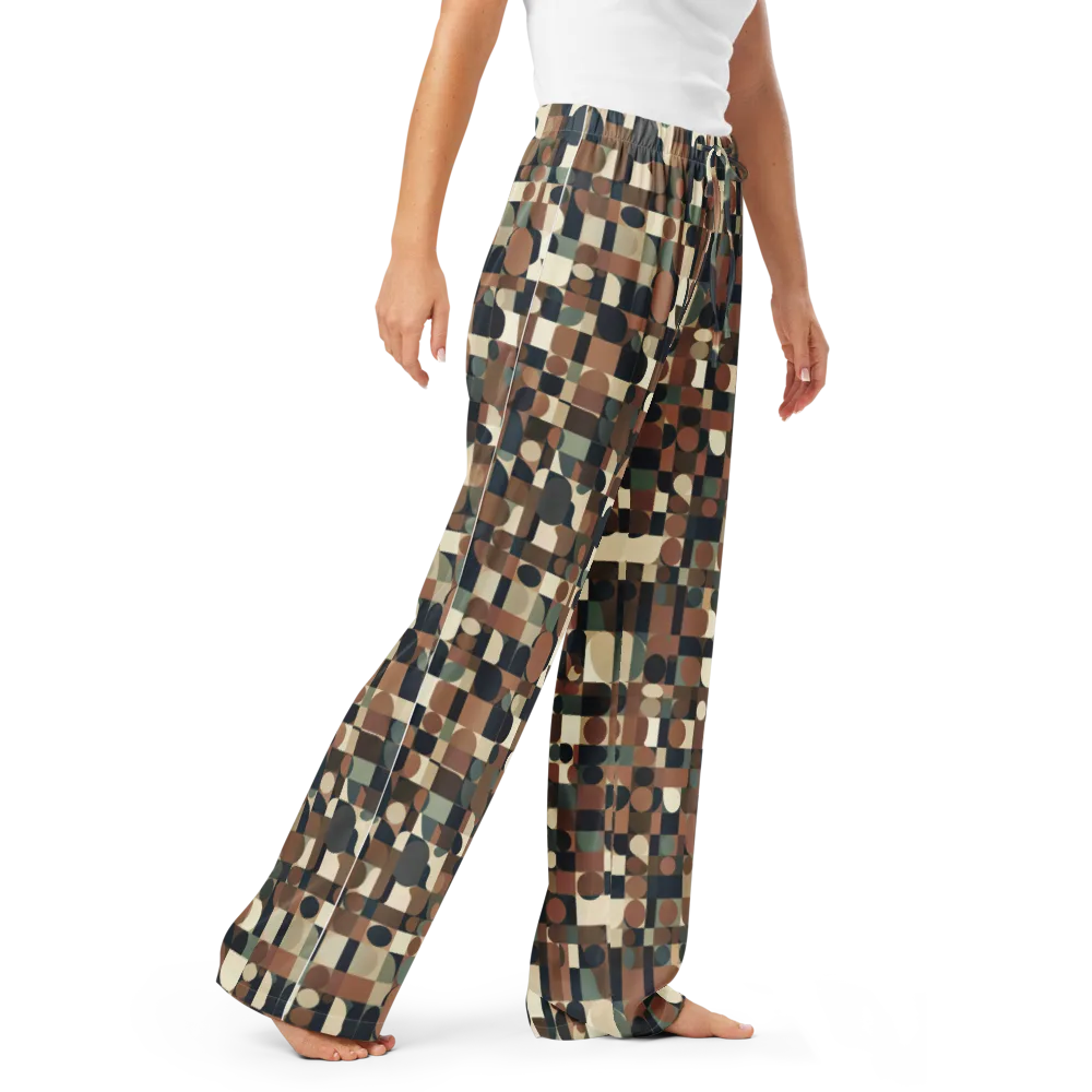 Café Geometry on Women's Pajama Pants — Right Front