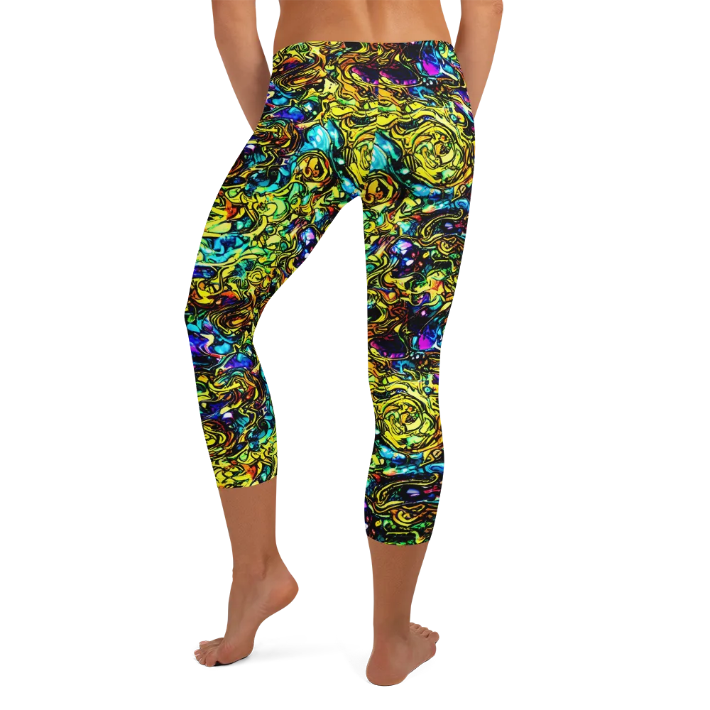 Signal Storm on Capri Leggings — Back