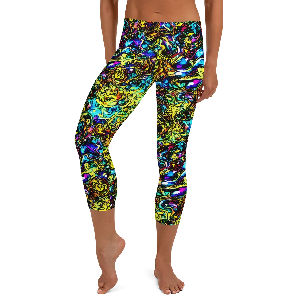 Signal Storm on Capri Leggings — Front