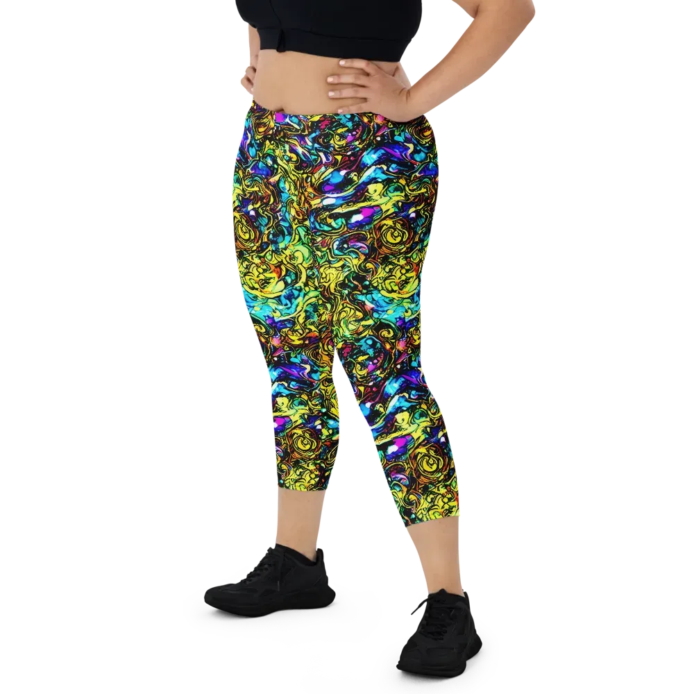 Signal Storm on Capri Leggings — Front