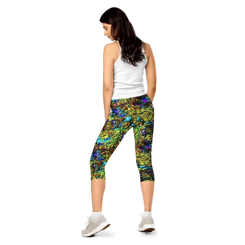 Signal Storm on Capri Leggings — Back