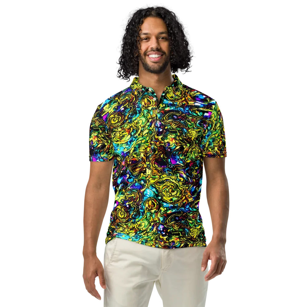 Signal Storm on Men's Slim Fit Polo Shirt — Front