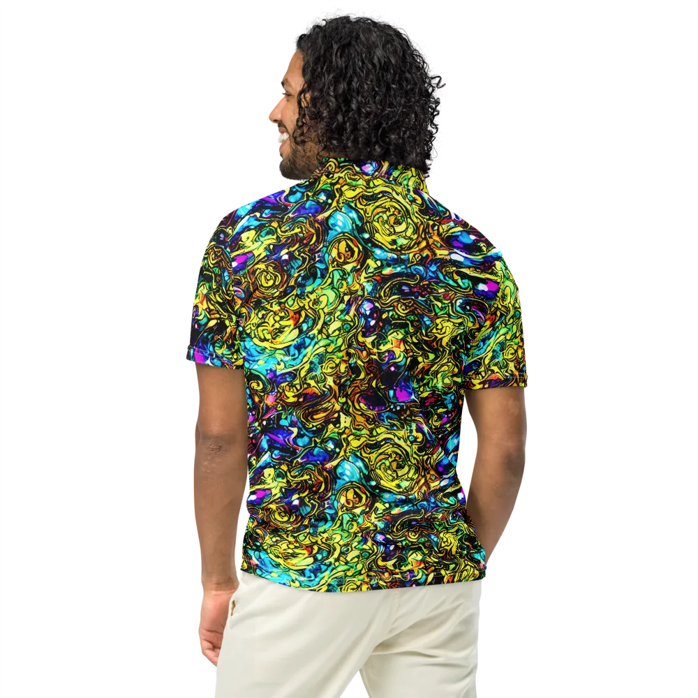 Signal Storm on Men's Slim Fit Polo Shirt — Back