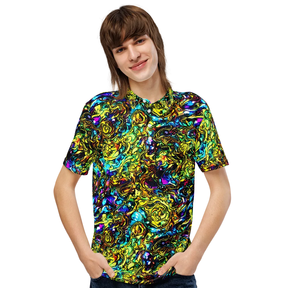 Signal Storm on Men's Slim Fit Polo Shirt — Front