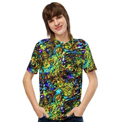 Signal Storm on a Men's Slim Fit Polo Shirt