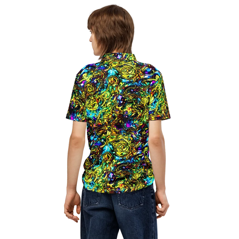Signal Storm on Men's Slim Fit Polo Shirt — Back
