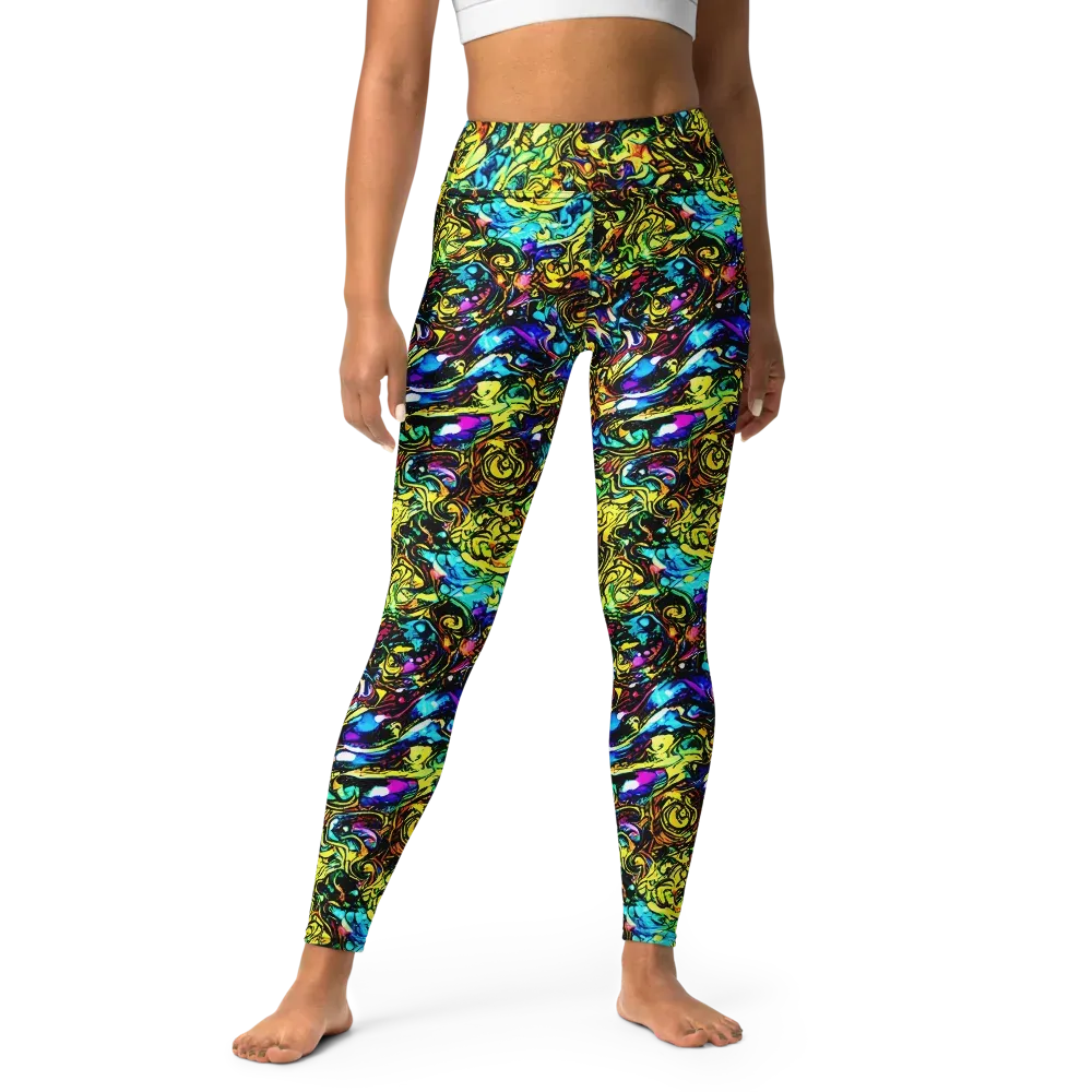 Signal Storm on Yoga Leggings — Front