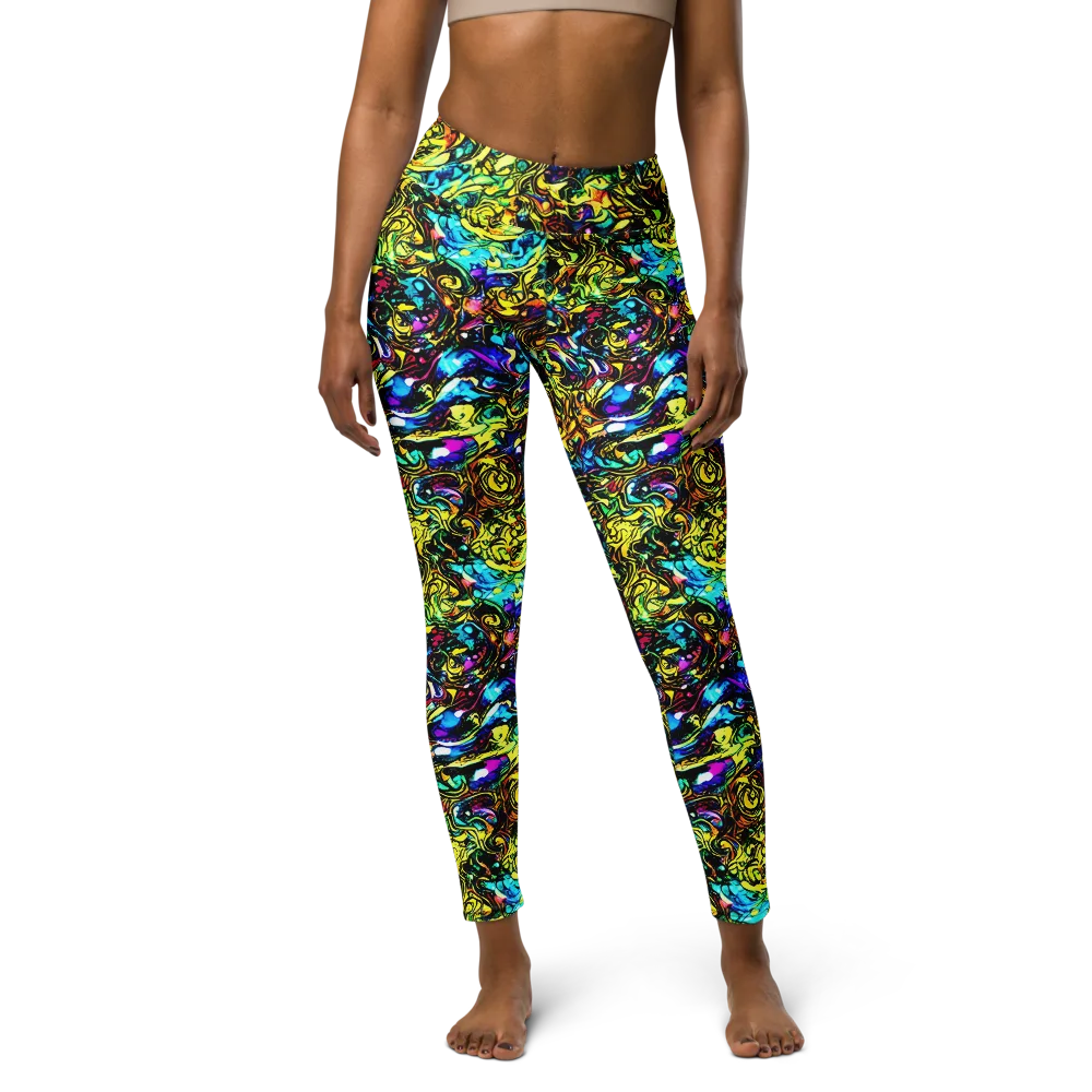 Signal Storm on Yoga Leggings — Front