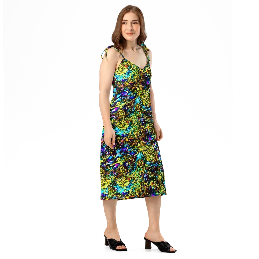 Signal Storm on Slip Dress — Right Front