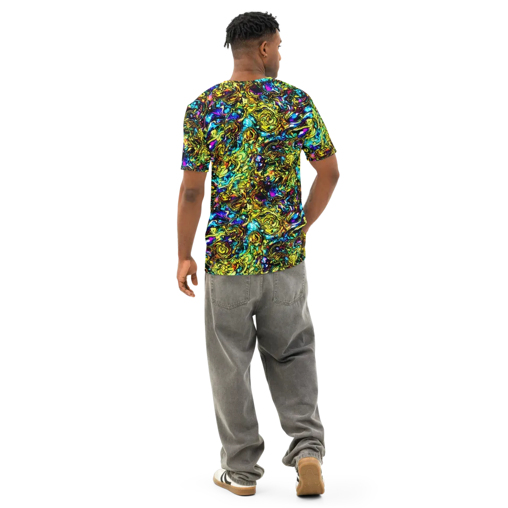 Signal Storm on Men's Cotton Crew Neck T-Shirt — Back