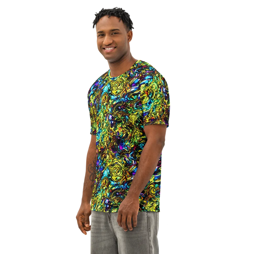 Signal Storm on Men's Cotton Crew Neck T-Shirt — Left Front