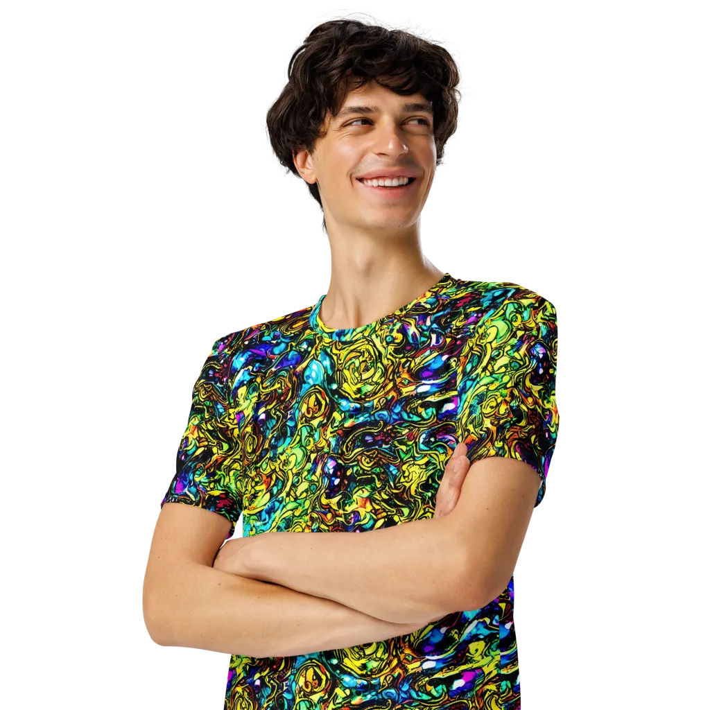 Signal Storm on Men's Crew Neck T-Shirt — Left Front