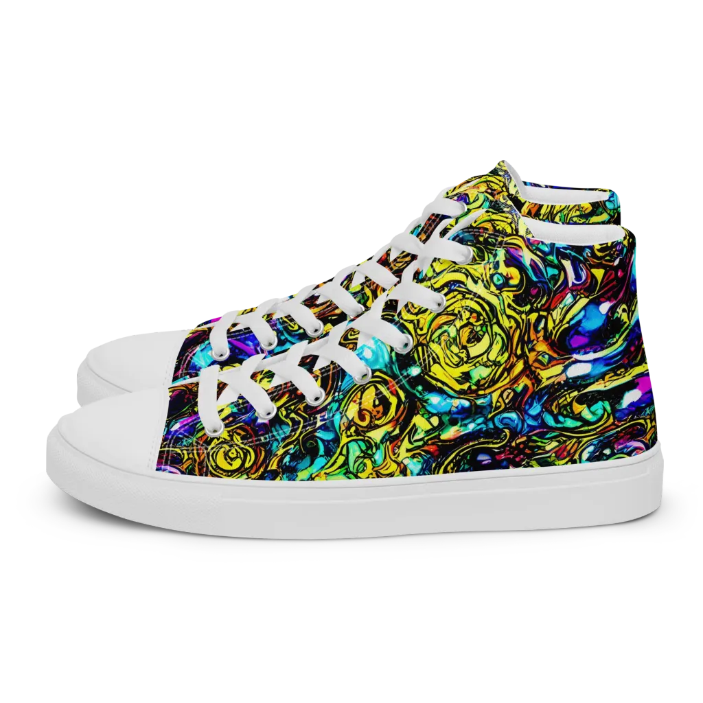 Signal Storm on Men's High Top Canvas Shoes — Left