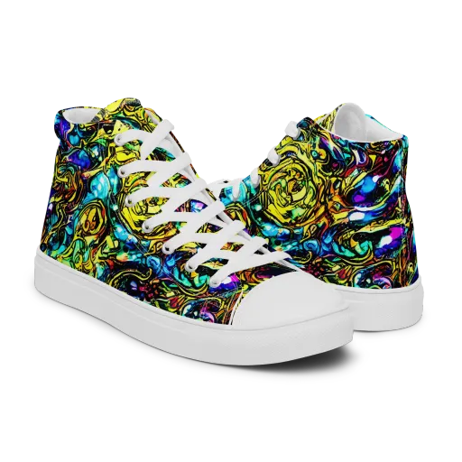 Signal Storm on a Men's High Top Canvas Shoes