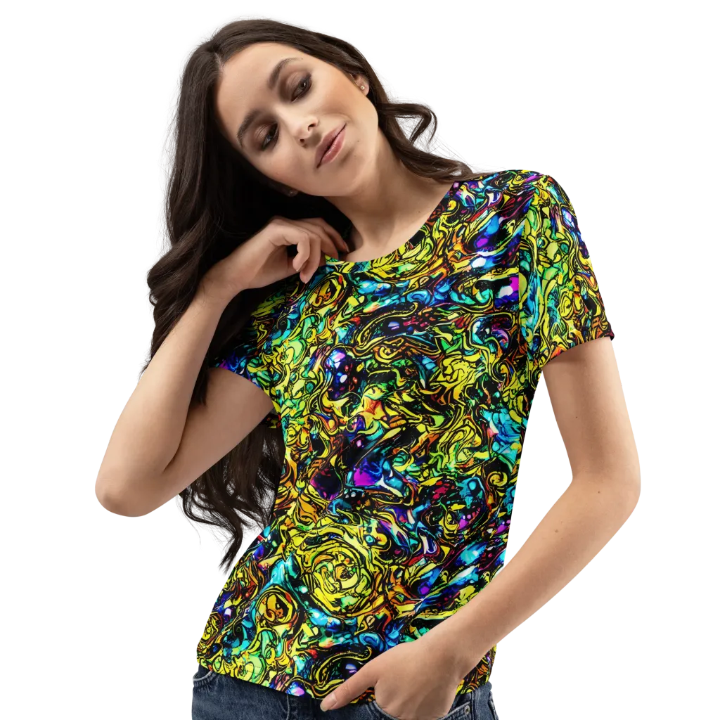 Signal Storm on Women's Crew Neck T-Shirt — Left Front