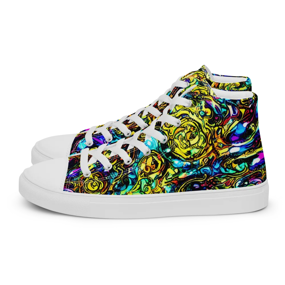 Signal Storm on Women's High Top Canvas Shoes — Left