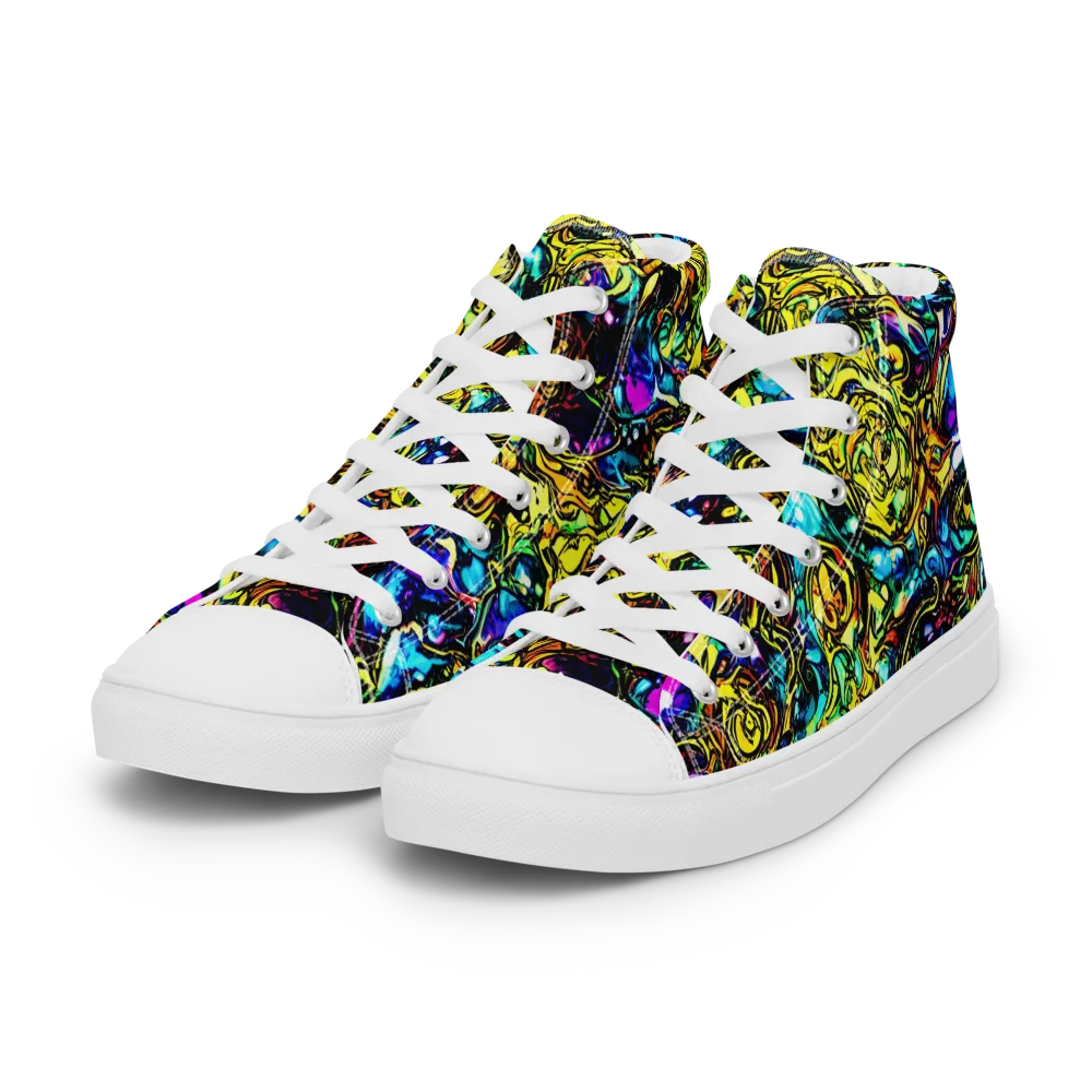 Signal Storm on Women's High Top Canvas Shoes — Left Front