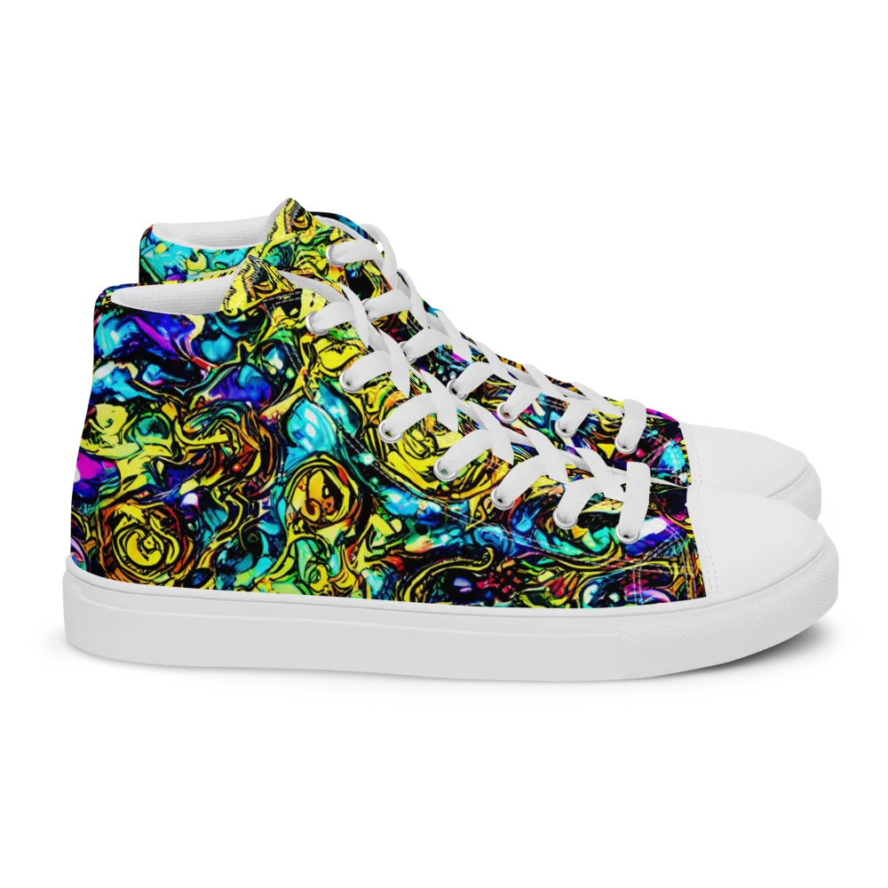 Signal Storm on Women's High Top Canvas Shoes — Right
